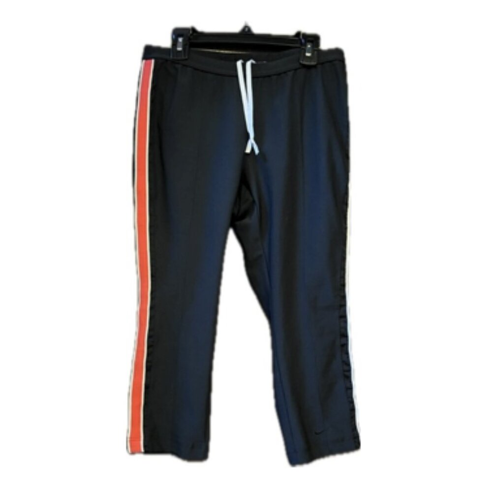 Nike capris leggings black with red stripes size medium